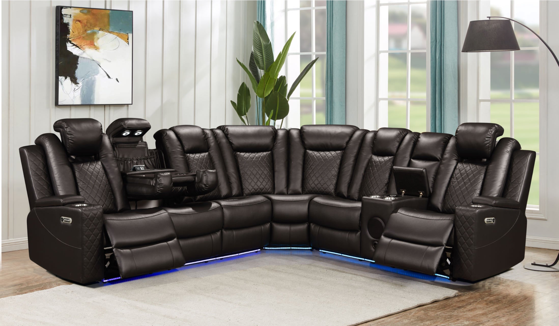 Brown Dayton Power 3 PC Sectional